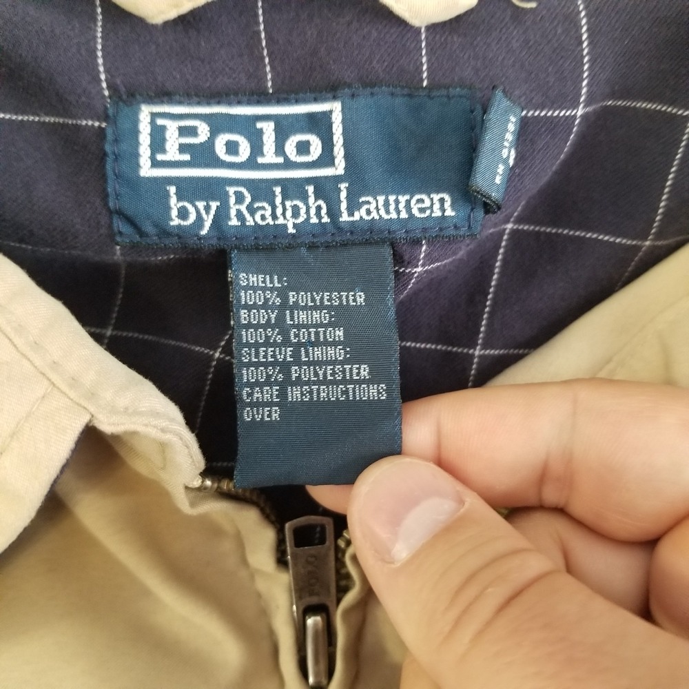 Polo Ralph Lauren Harrington Jacket Mens XLT Tall Beige Plaid Lined - Picture 3 of 10